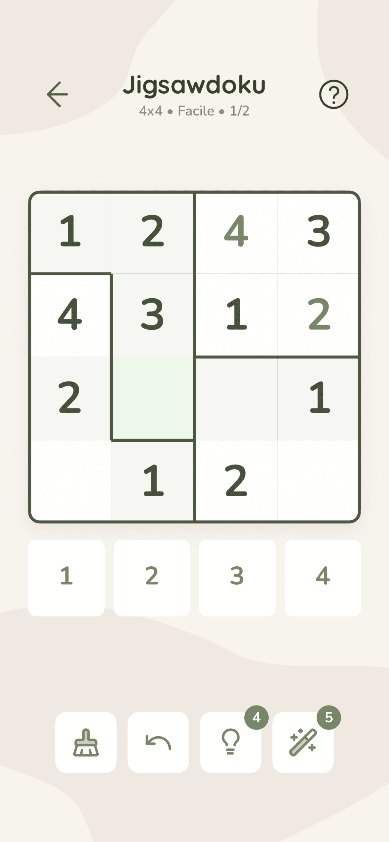 Une grille de Jigsawdoku dans Noma